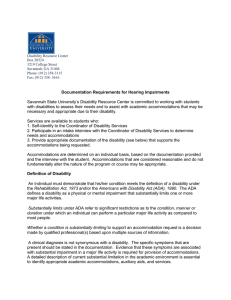 Documentation Requirements for Hearing Impairments