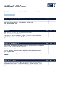 Company income tax checklist 2015