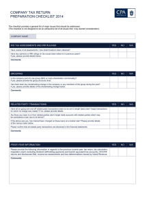 Company income tax checklist 2014
