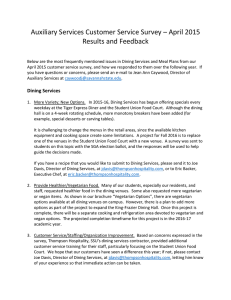 Auxiliary Services Customer Service Survey – April 2015 Results and Feedback