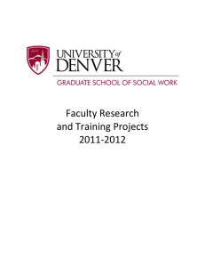 faculty research and training projects