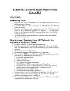 Expanded/Continued Access via Central IRB Procedures and Forms