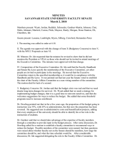 MINUTES SAVANNAH STATE UNIVERSITY FACULTY SENATE March 2, 2010