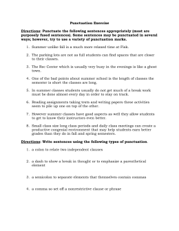 punctuation answer key punctuations exercise