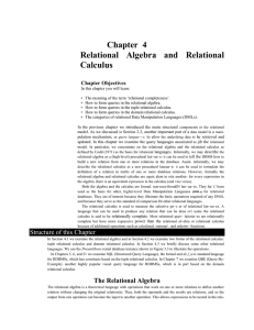 Chapter  4 Relational  Algebra  and  Relational Calculus