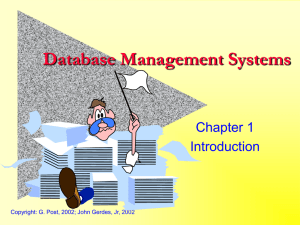 Database Management Systems Chapter 1 Introduction