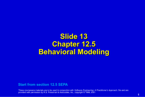 Slide 13 Chapter 12.5 Behavioral Modeling Start from section 12.5 SEPA