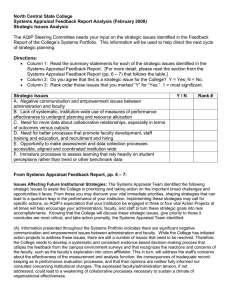 North Central State College Systems Appraisal Feedback Report Analysis (February 2008)