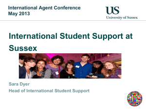 Student Support at Sussex (ISAO inc Immigration) [PPT 2.50MB]