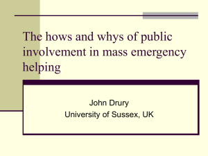 The hows and whys of public involvement in mass emergency helping.