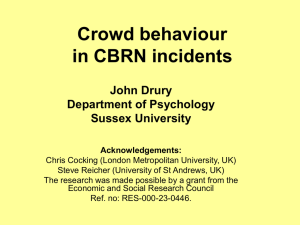 Crowd behaviour in CBRN incidents.