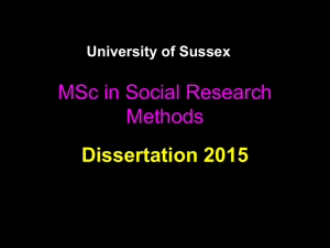 PPT Slides about the MSc SRM Dissertation are available here