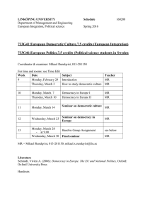 Detailed Schedule spring 2016