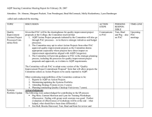 AQIP Steering Committee Meeting Report for February 20, 2007