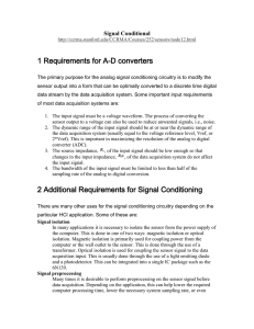 1 Requirements for A-D converters Signal Conditional