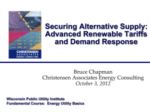 Securing Alternative Supply: Advanced Renewable Tariffs and Demand Response