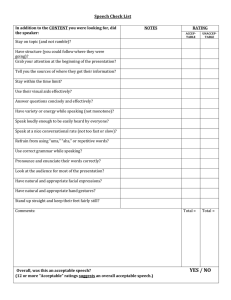 Speech Checklist