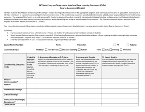 Course Assessment Report Template
