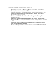 Assessment Committee Accomplishments for 2007-08