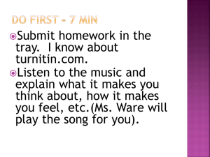 Submit homework in the tray.  I know about turnitin.com.