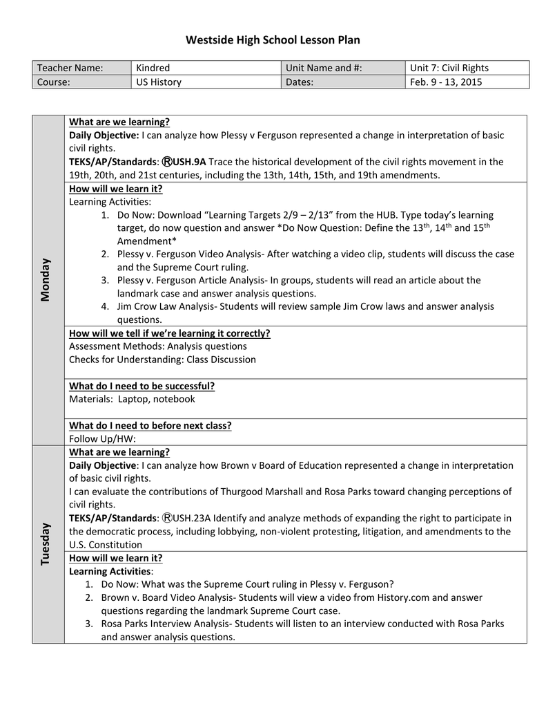 2 9 Lesson Plan