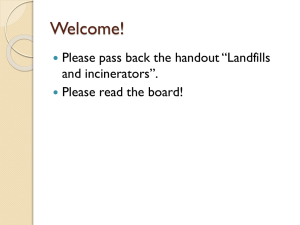 Notes: Landfills and Incinerators
