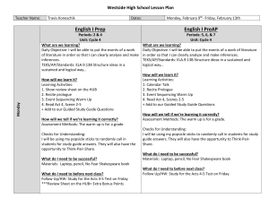Cycle 4 Week 6 Lesson Plans