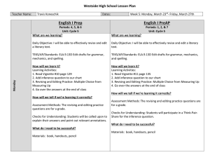Cycle 5 Week 5 Lesson Plans