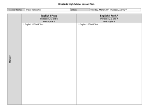 Cycle 5 Week 6 Lesson Plans