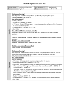 Westside High School Lesson Plan