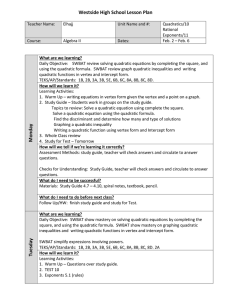 Westside High School Lesson Plan