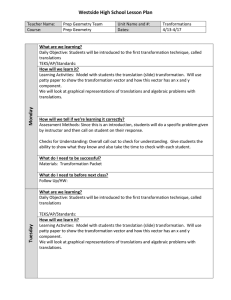 Westside High School Lesson Plan