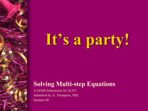 Multi-Step Equations PPT