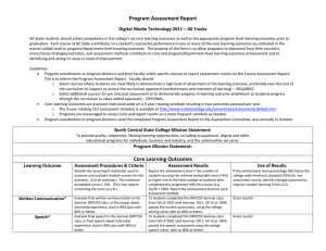 Program Assessment Report Digital Media Technology 2011 – All Tracks