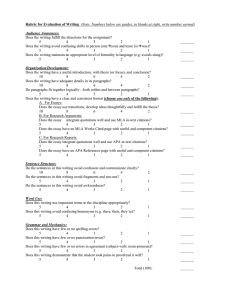 WAC rubric