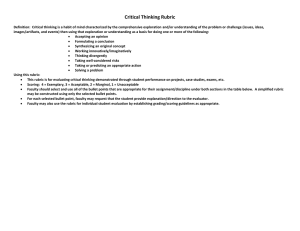 Critical Thinking Rubric