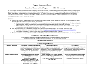 Program Assessment Report  Occupational Therapy Assistant Program 2010-2011 Summary