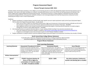 Program Assessment Report  Physical Therapist Assistant 2009- 2010