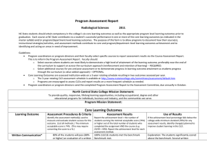 Program Assessment Report  Radiological Sciences 2011