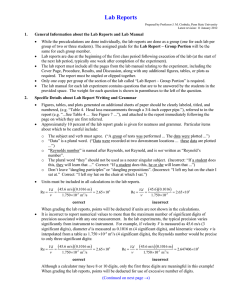 Lab Reports