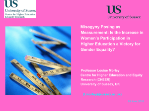 Misogyny Posing as Measurement: Is the increase in women's participation in higher education a victory for gender equality?