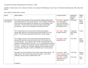 Assessment Committee Meeting Report for February 27, 2007