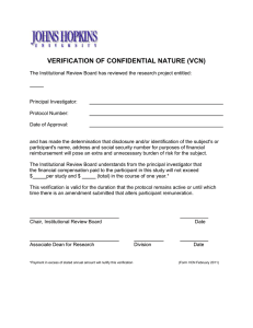 VERIFICATION OF CONFIDENTIAL NATURE (VCN)