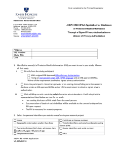Application for the Disclosure of Protected Health Information