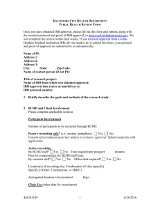 Once you have obtained IRB approval, please fill out this... o .