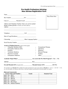 New Advisee Registration form