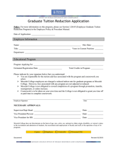Graduate Tuition Reduction Application Employee Information
