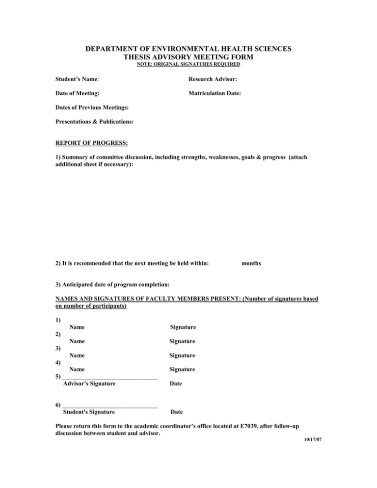 thesis committee form