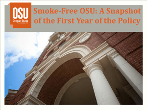 Smokefree OSU (Powerpoint projected during the meeting)