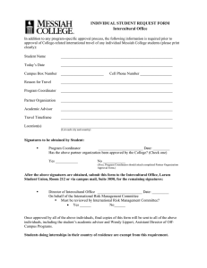 INDIVIDUAL STUDENT REQUEST FORM Intercultural Office